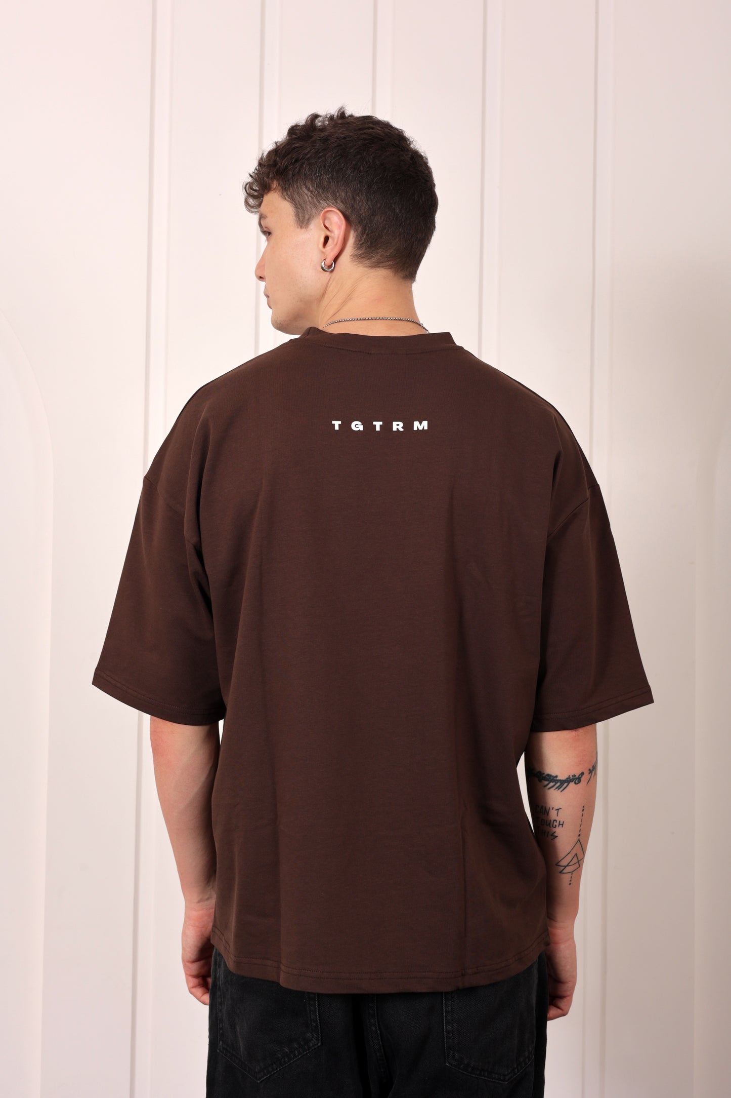 Tribal Print Brown Oversized Printed Tshirt