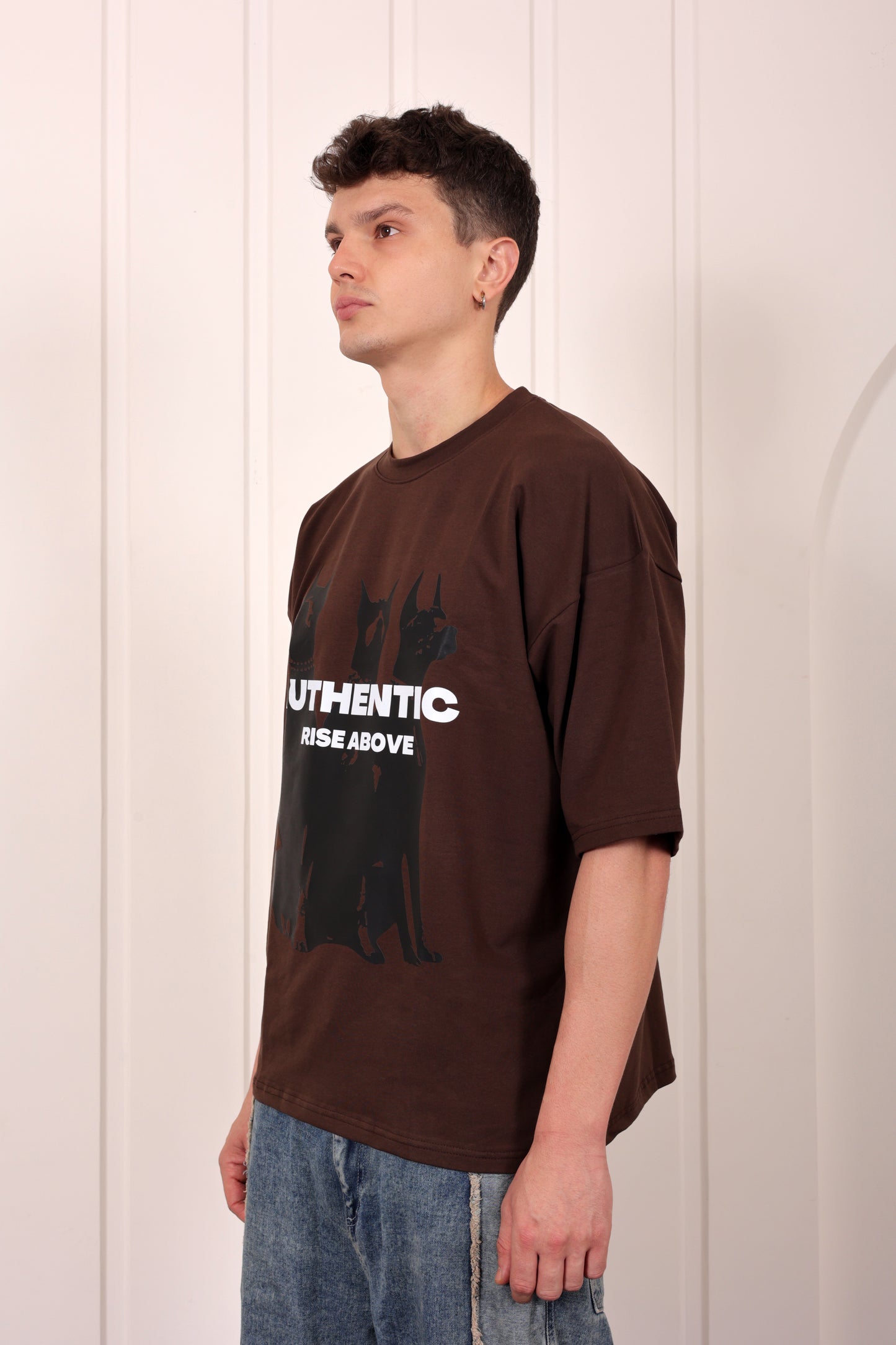 Hip Hop Printed Brown Oversized T-shirt