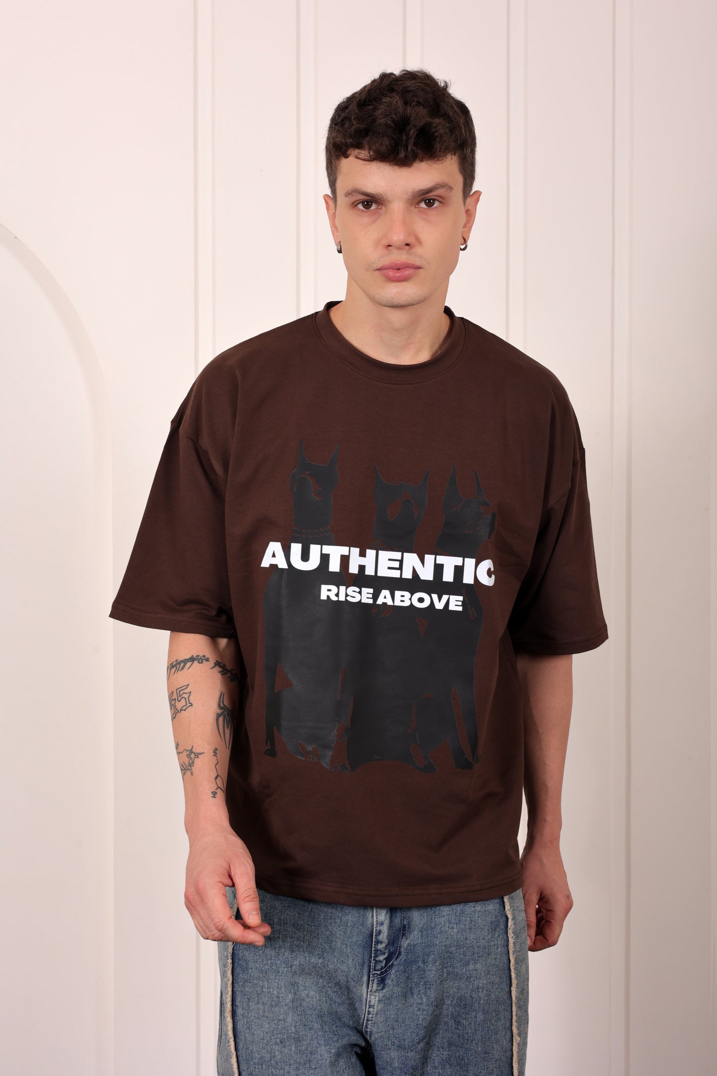 Hip Hop Printed Brown Oversized T-shirt
