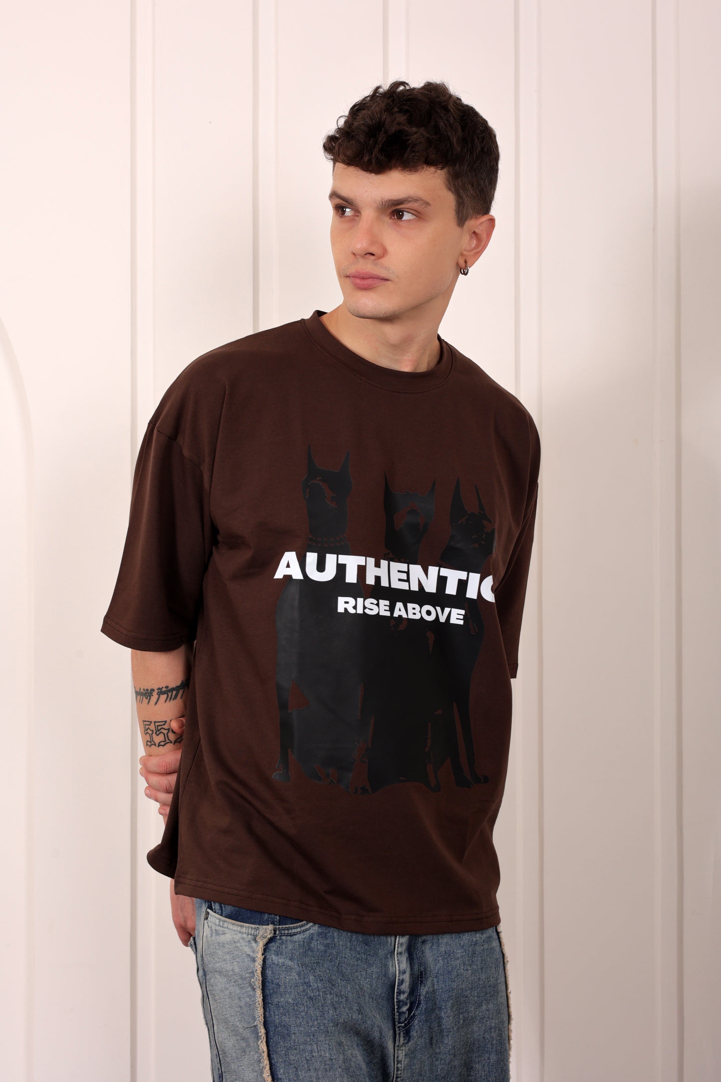 Hip Hop Printed Brown Oversized T-shirt