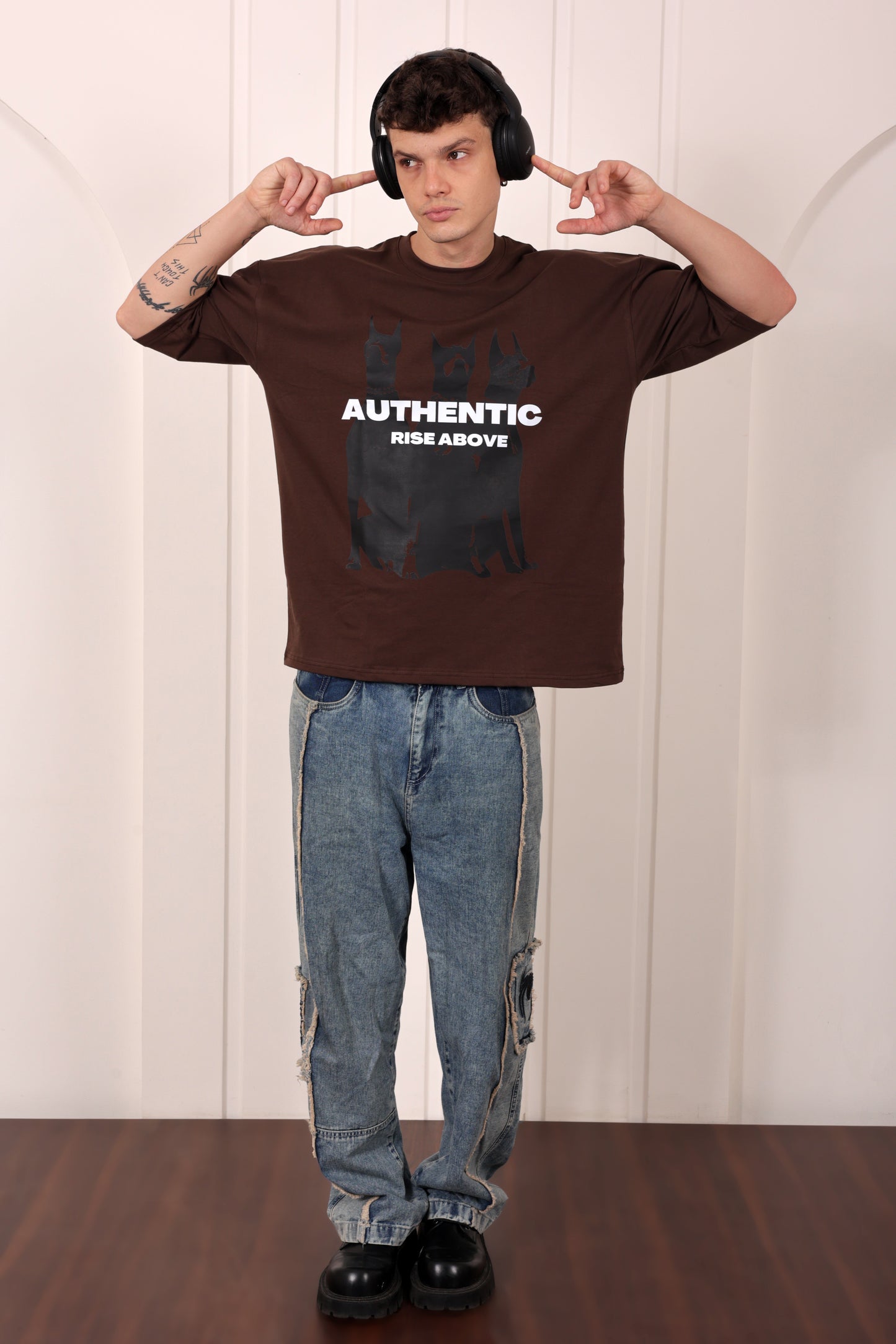 Hip Hop Printed Brown Oversized T-shirt