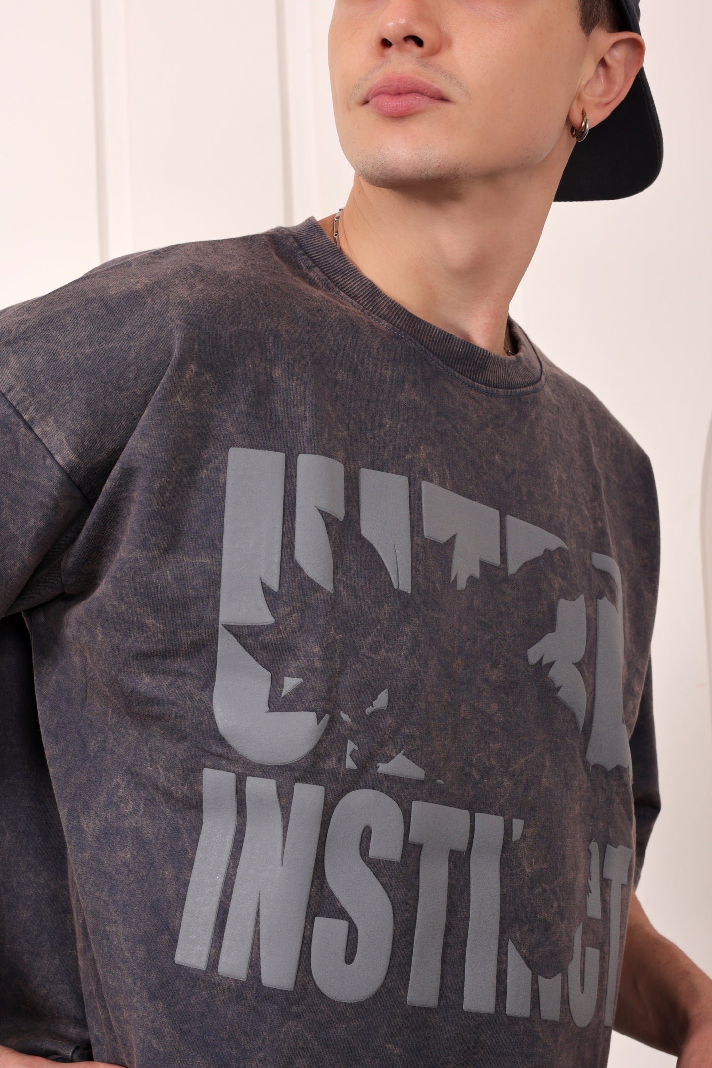 Grey Acid Washed Heavyweight Oversized T-shirt