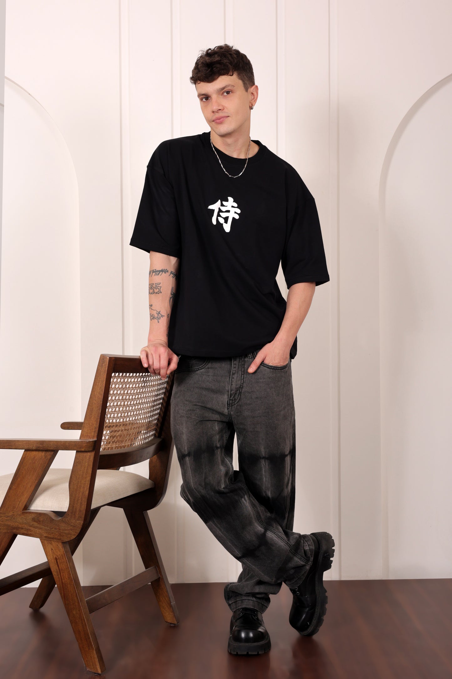 Black Heavyweight Oversized T-shirt(Anime)