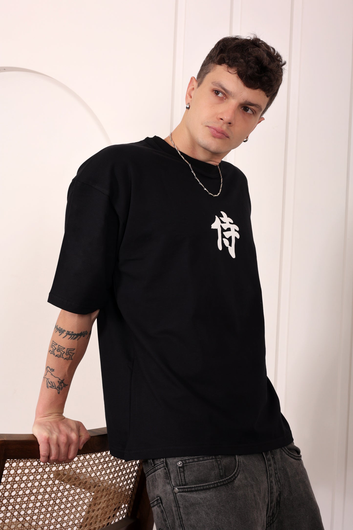 Black Heavyweight Oversized T-shirt(Anime)