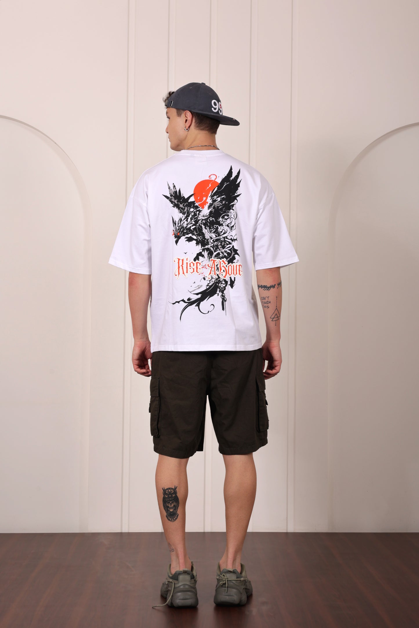 Phoenix White Oversized Printed T-shirt