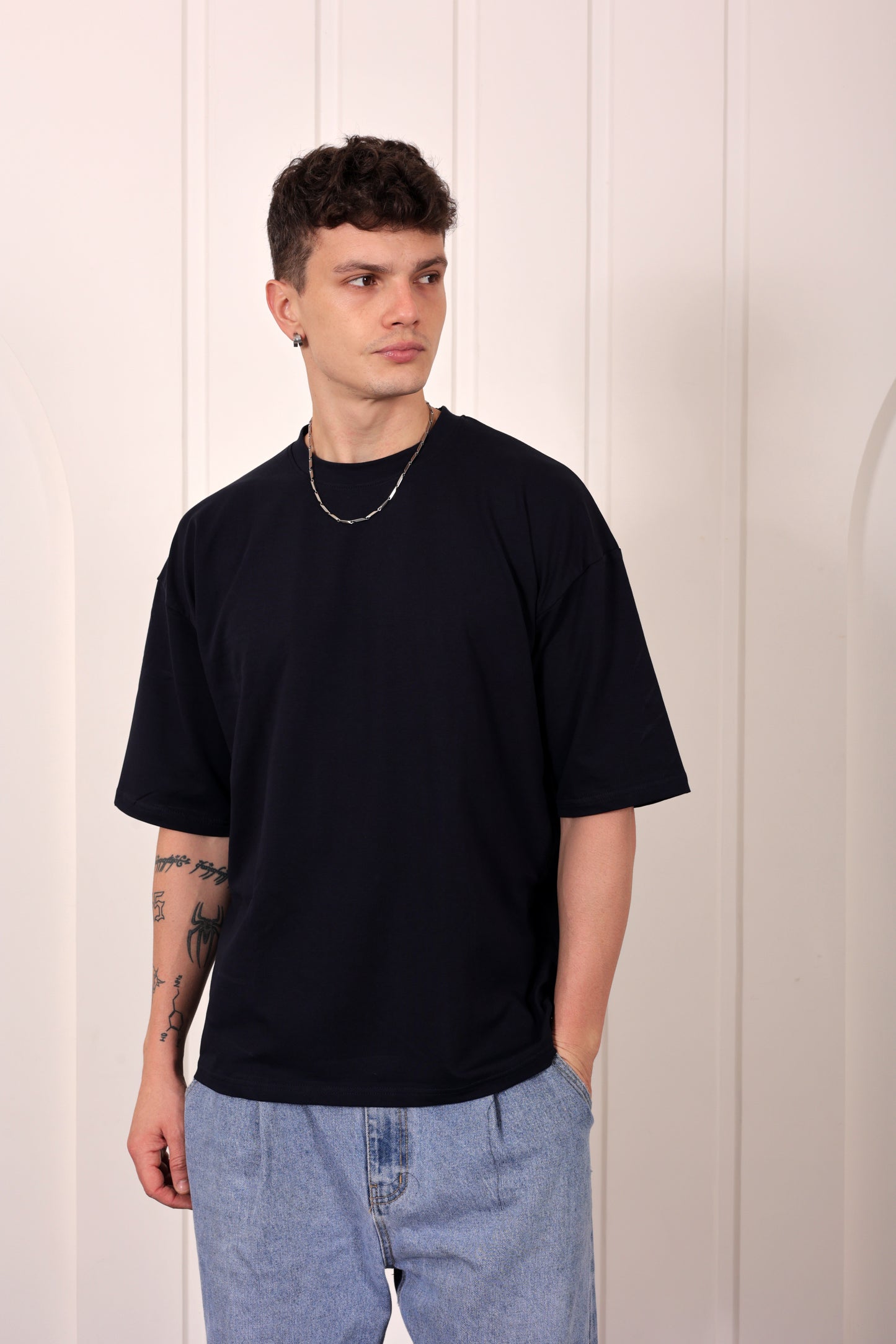Premium Navy Blue Oversized Jersey T-shirt
