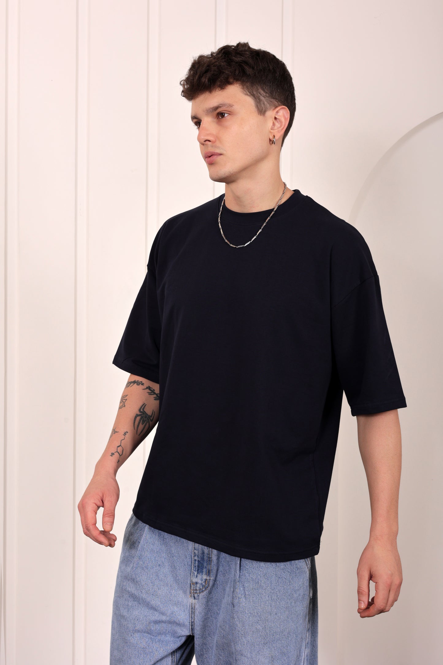 Premium Navy Blue Oversized Jersey T-shirt