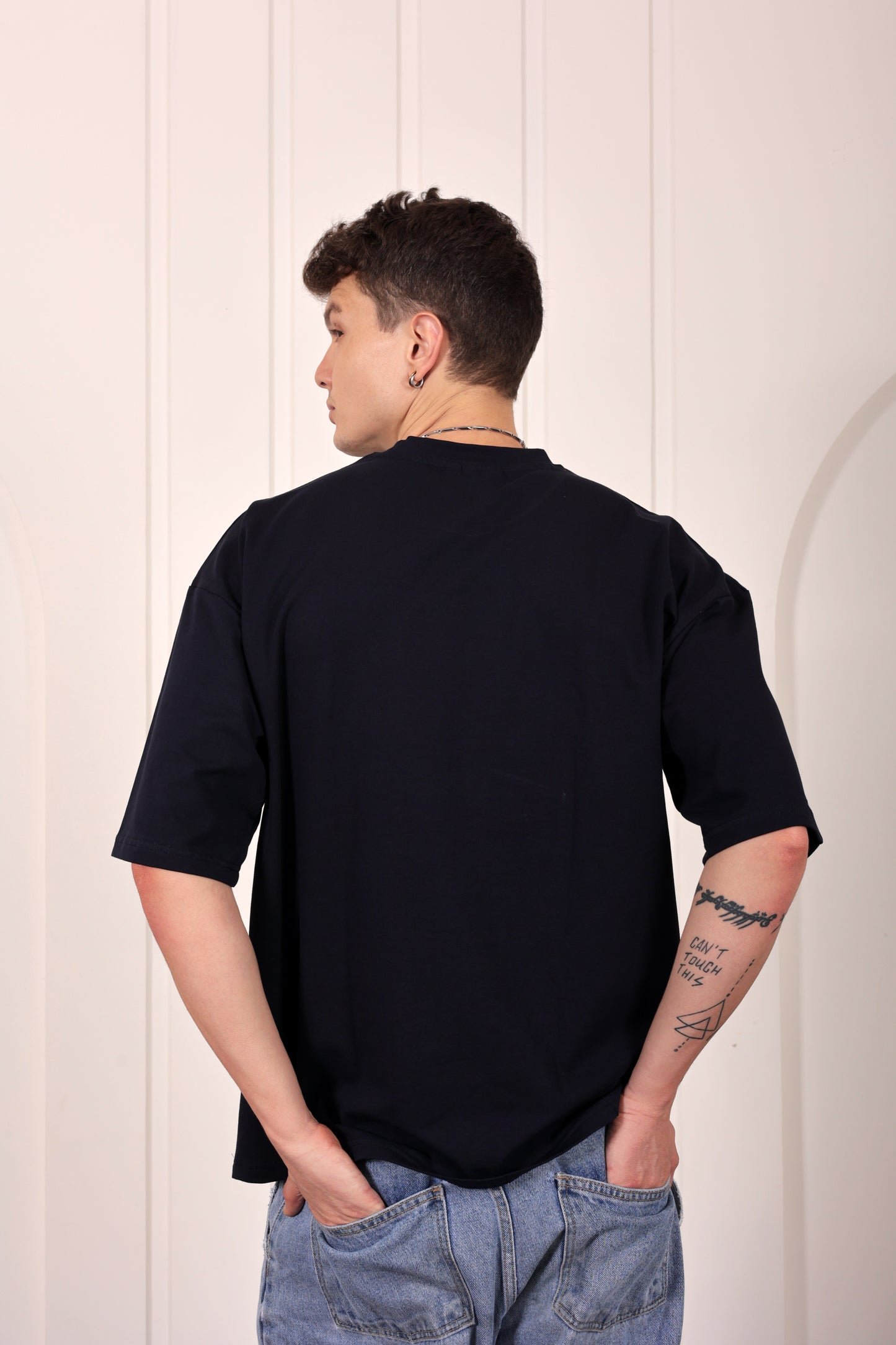 Premium Navy Blue Oversized Jersey T-shirt