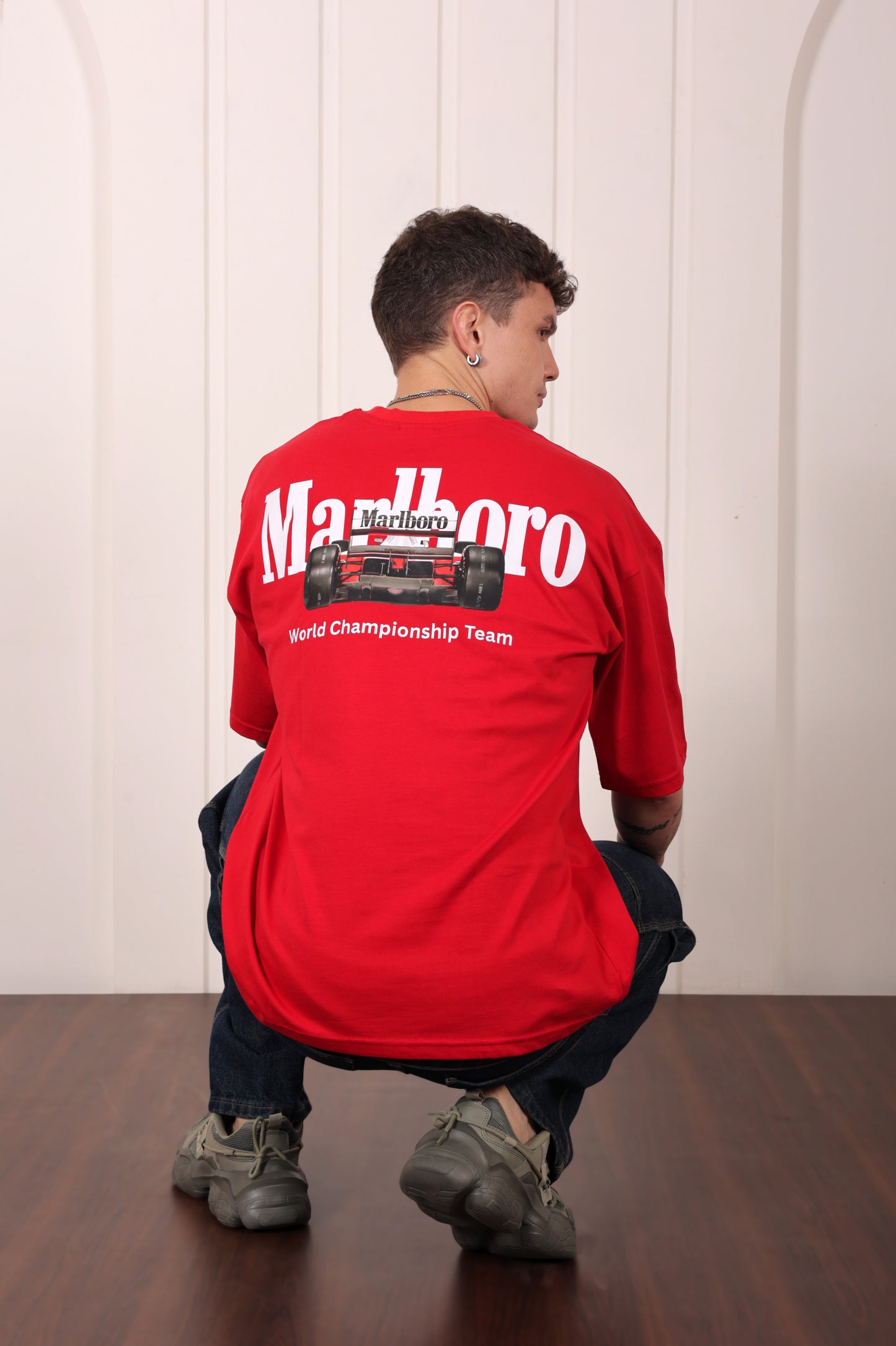Malboro Red Oversized Printed T-shirt