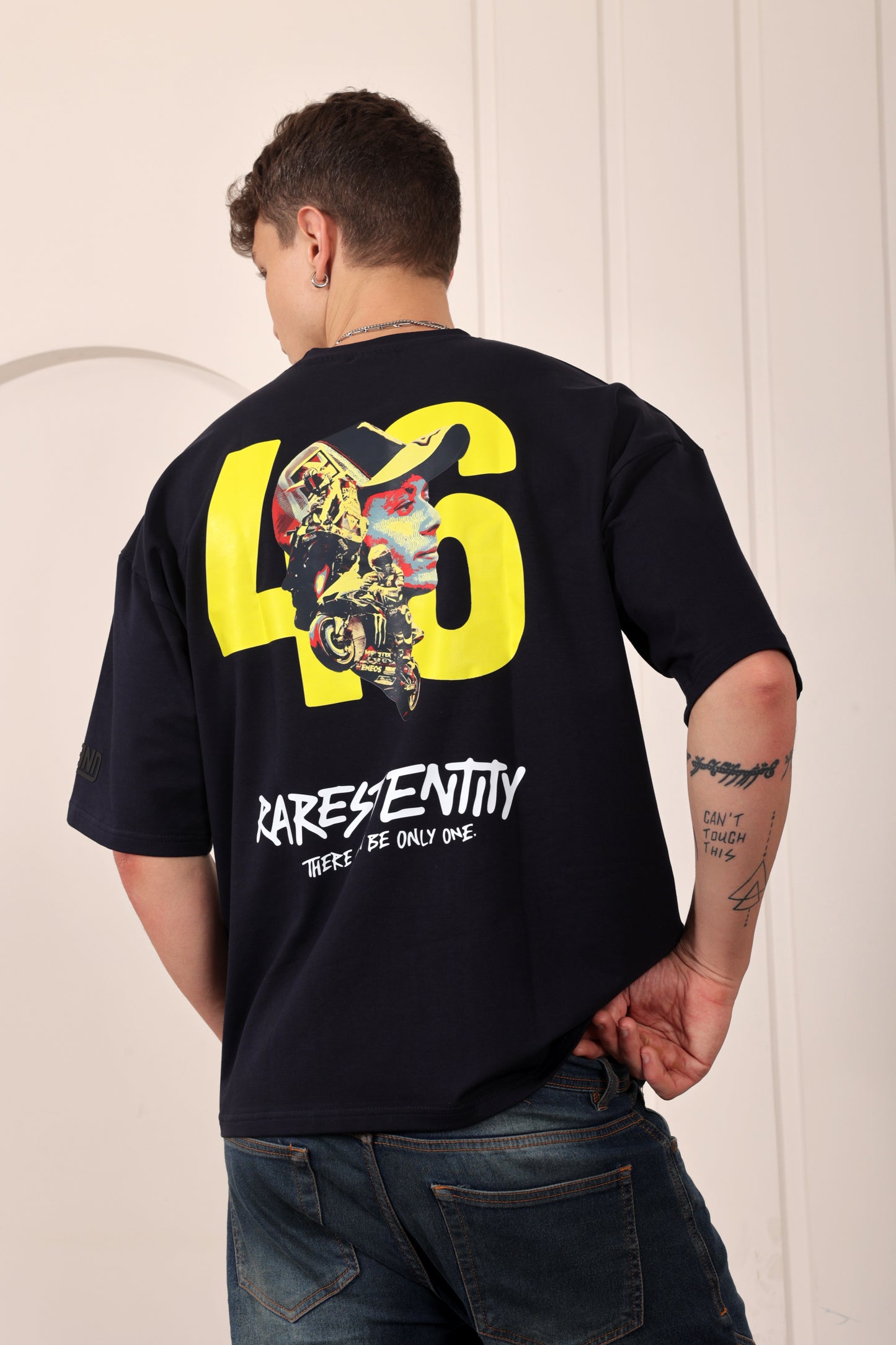 Valentino Rossi Black Oversized Printed T-shirt