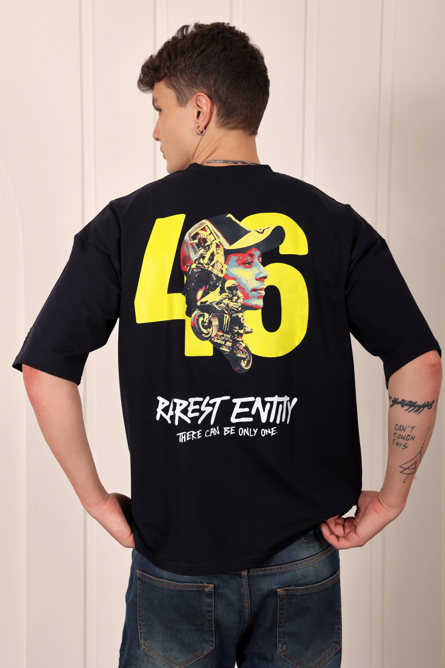 Valentino Rossi Black Oversized Printed T-shirt