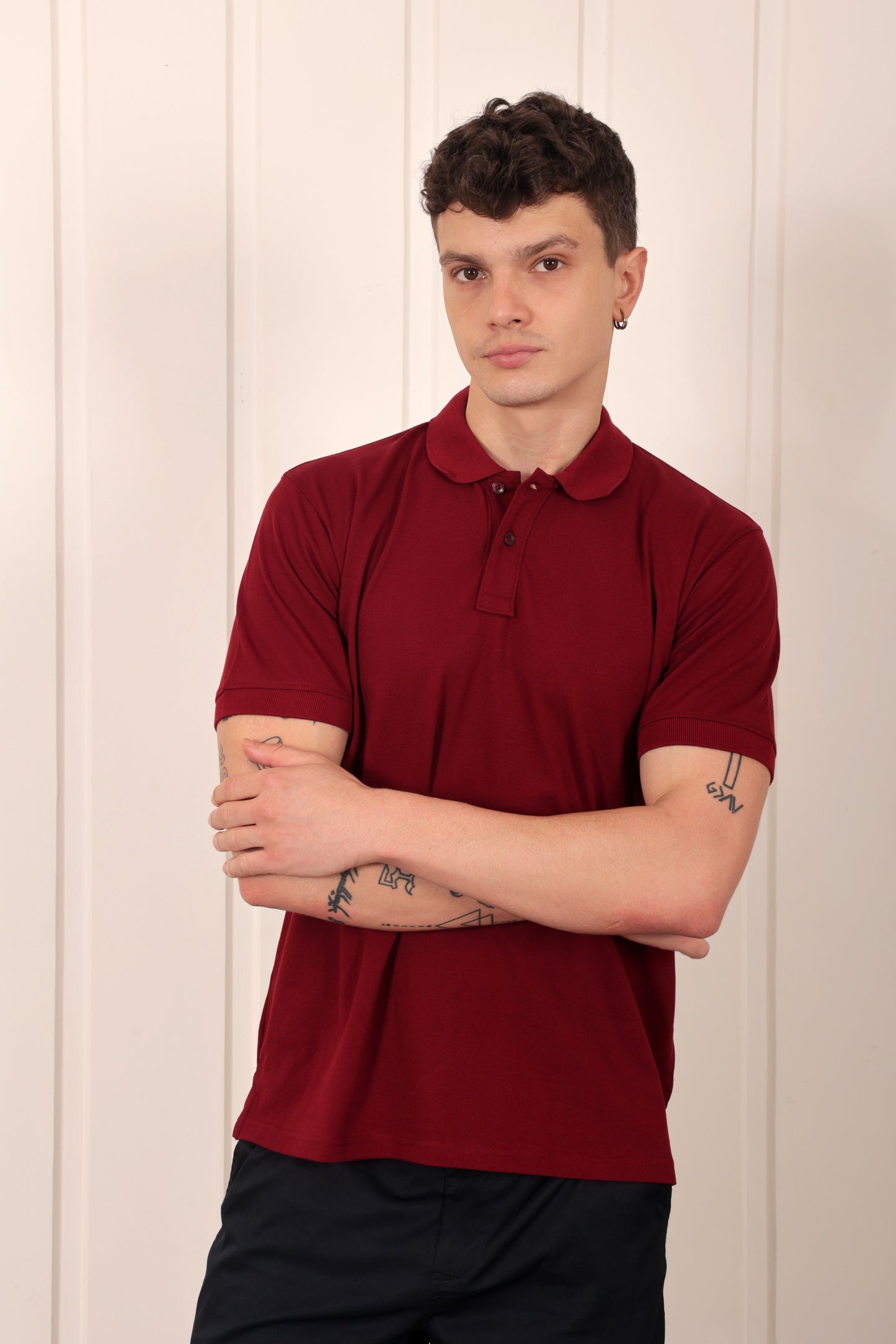 Men's Pique Polo in Maroon