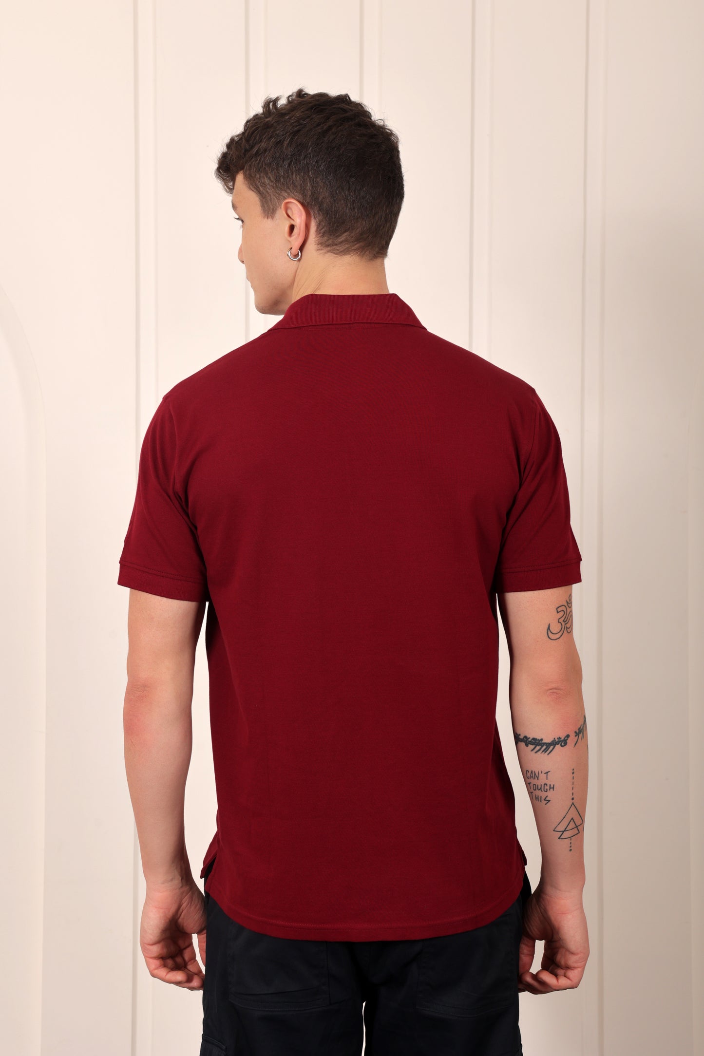 Men's Pique Polo in Maroon