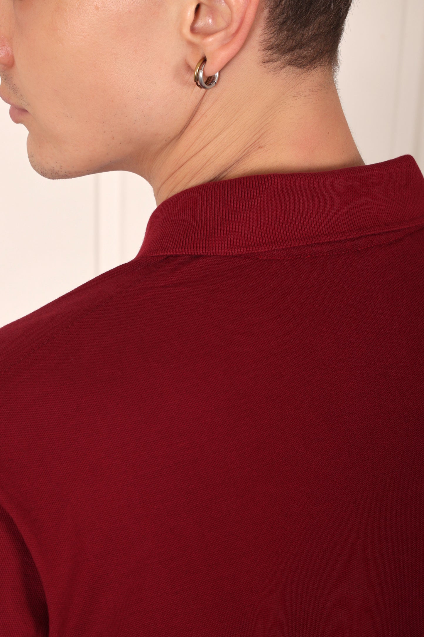 Men's Pique Polo in Maroon