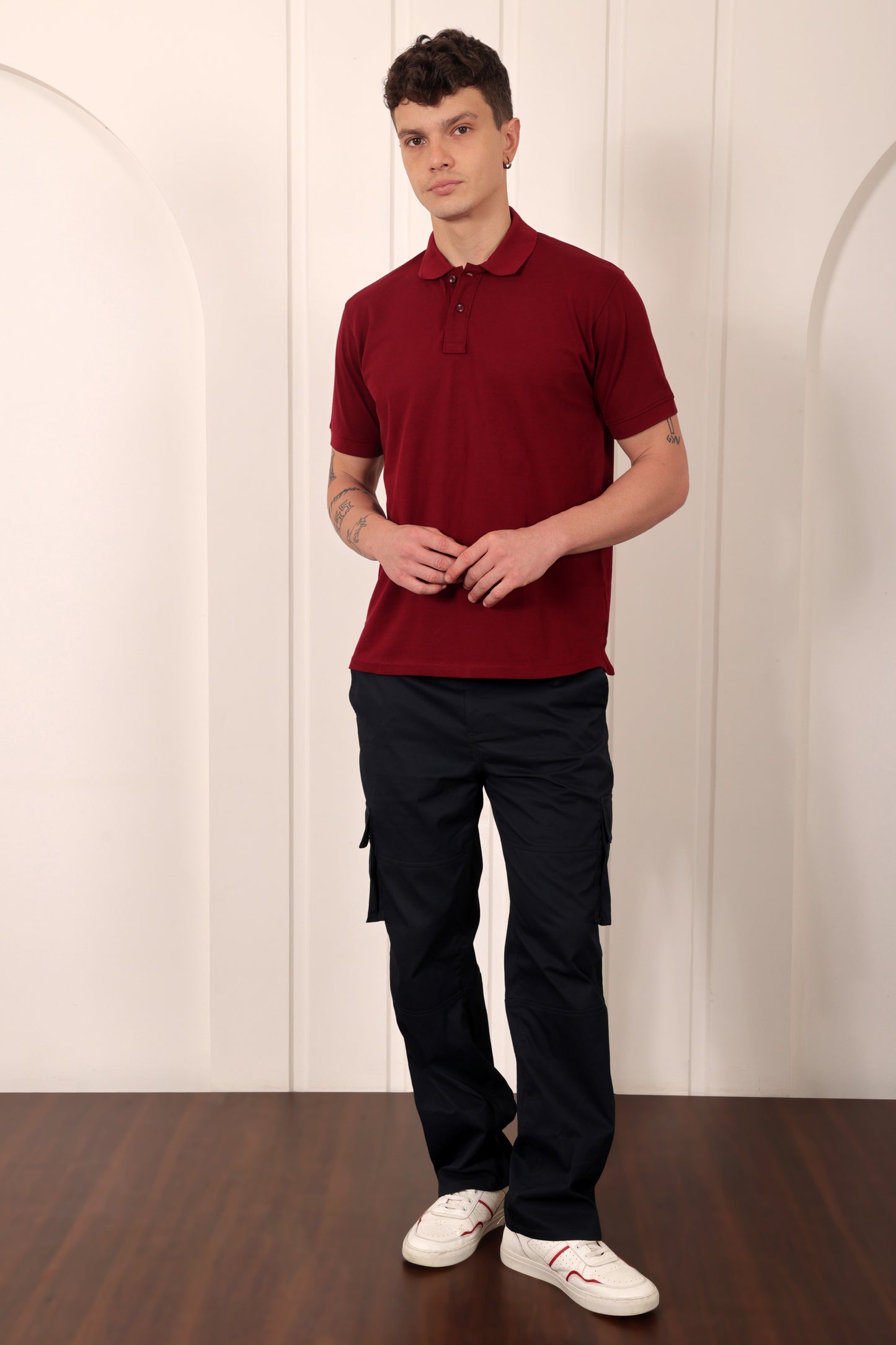 Men's Pique Polo in Maroon