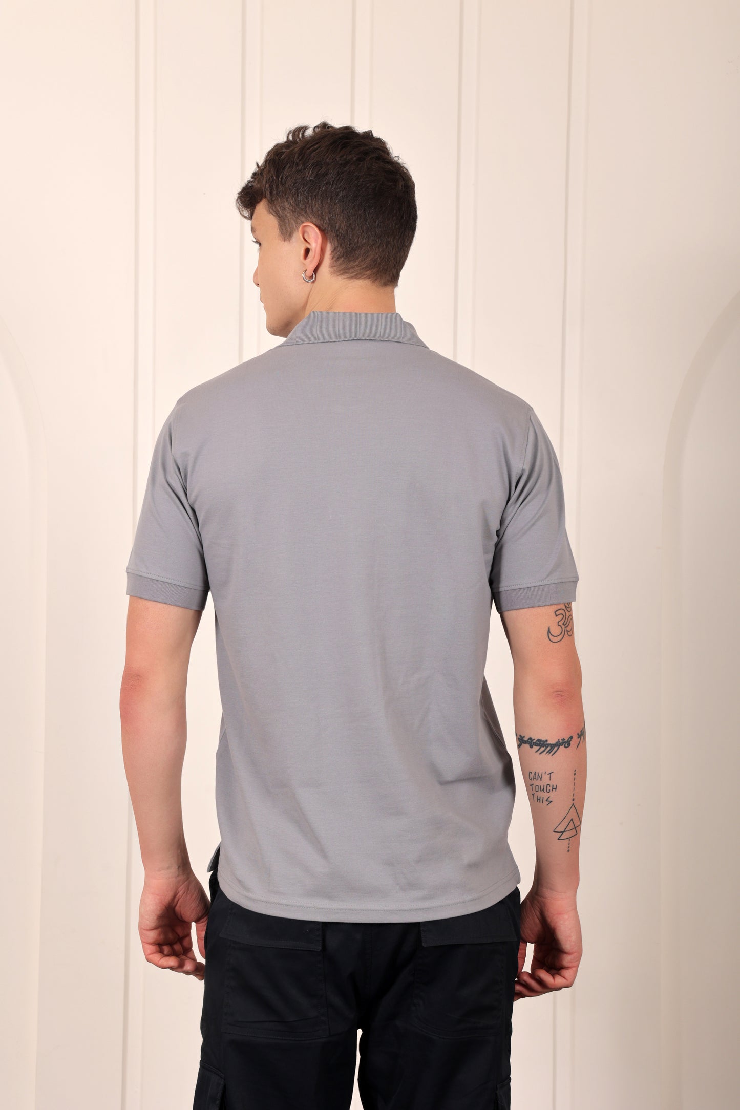 Men's Pique Polo in Grey