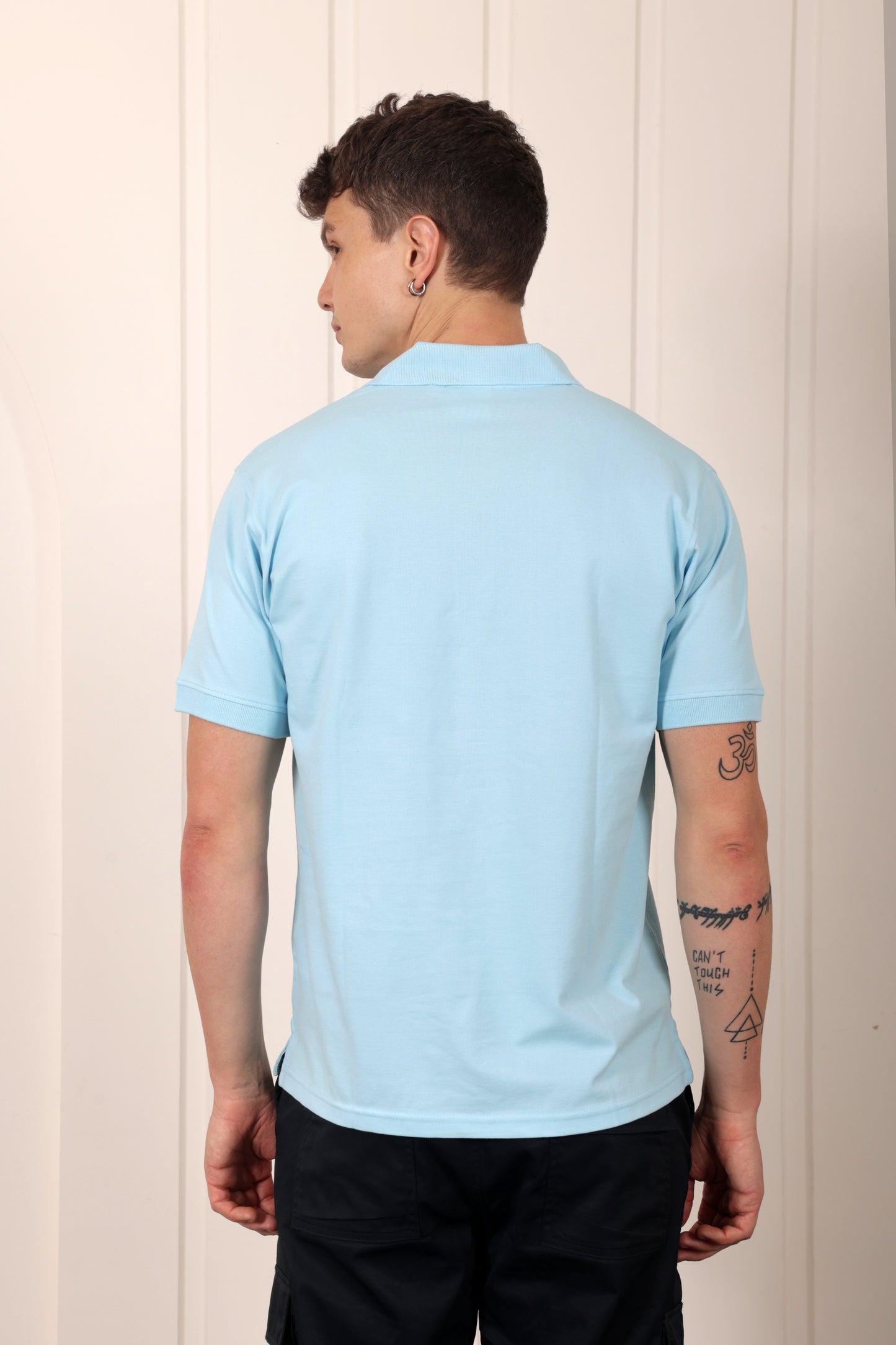 Men's Pique Polo in Blue