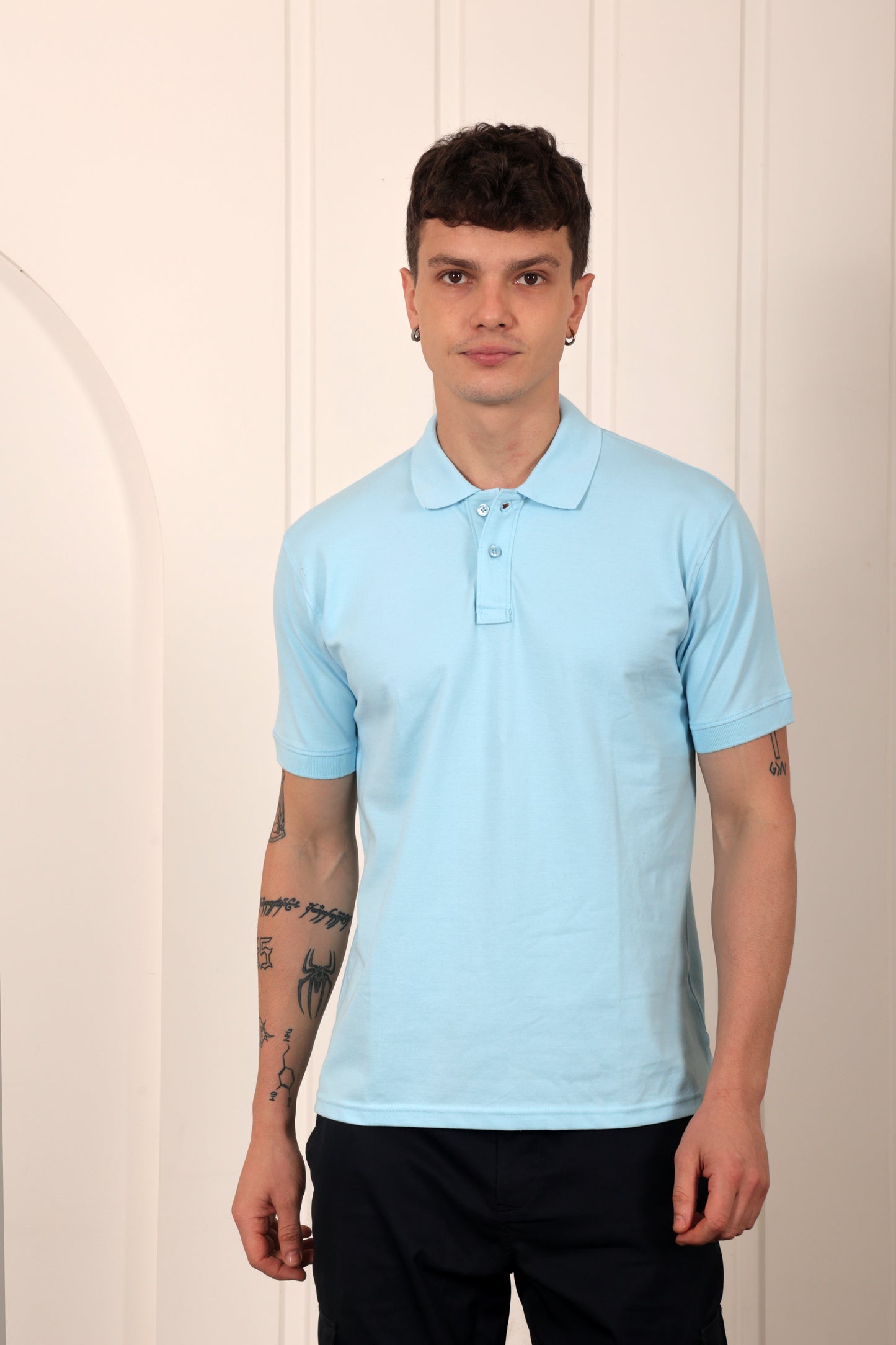 Men's Pique Polo in Blue