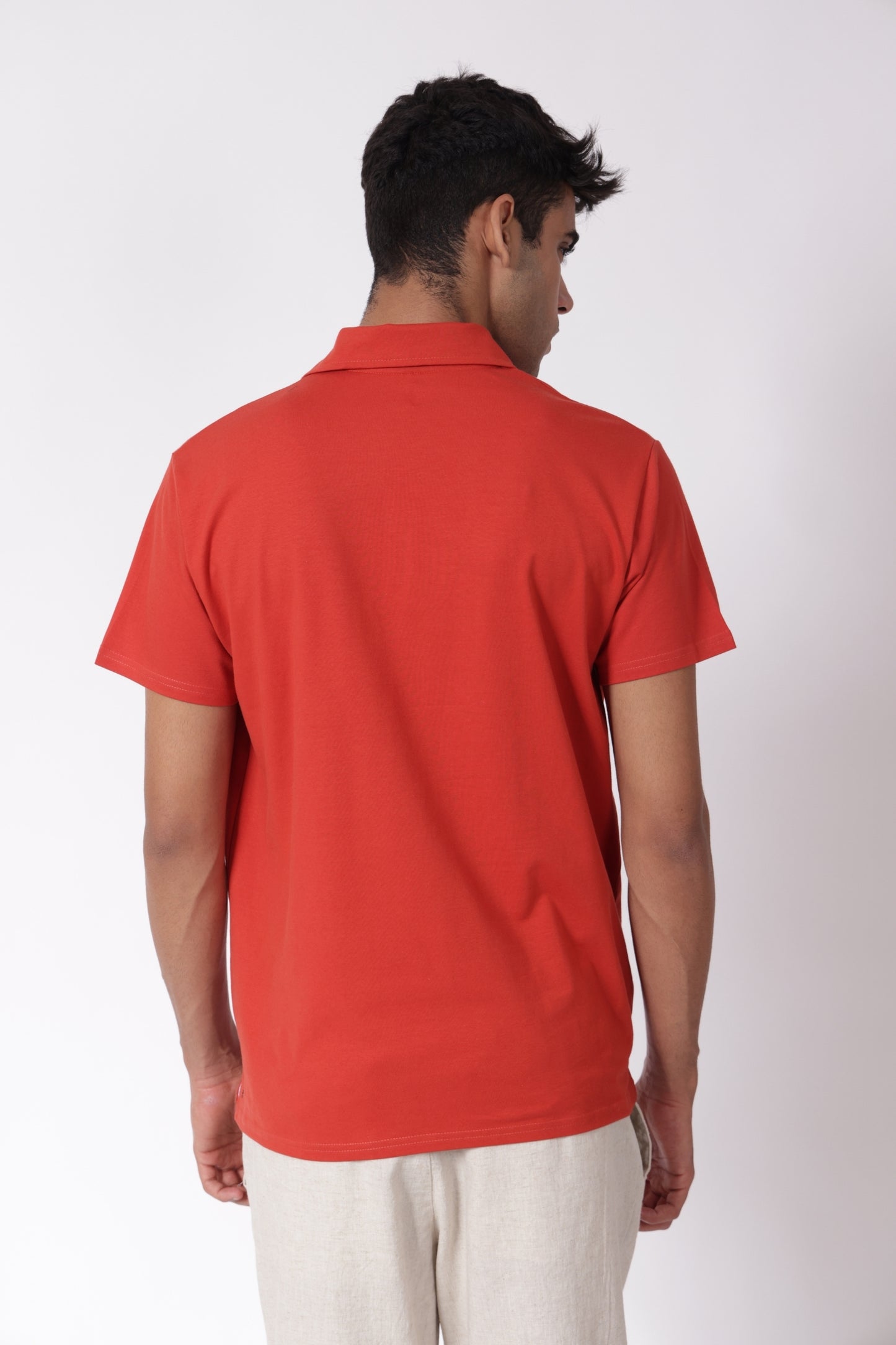 Men's Essential Polo Shirt in Rust