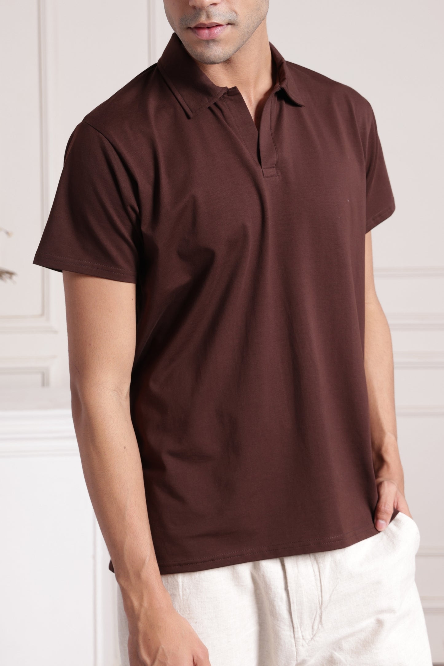 Men's Essential Polo Shirt in Brown