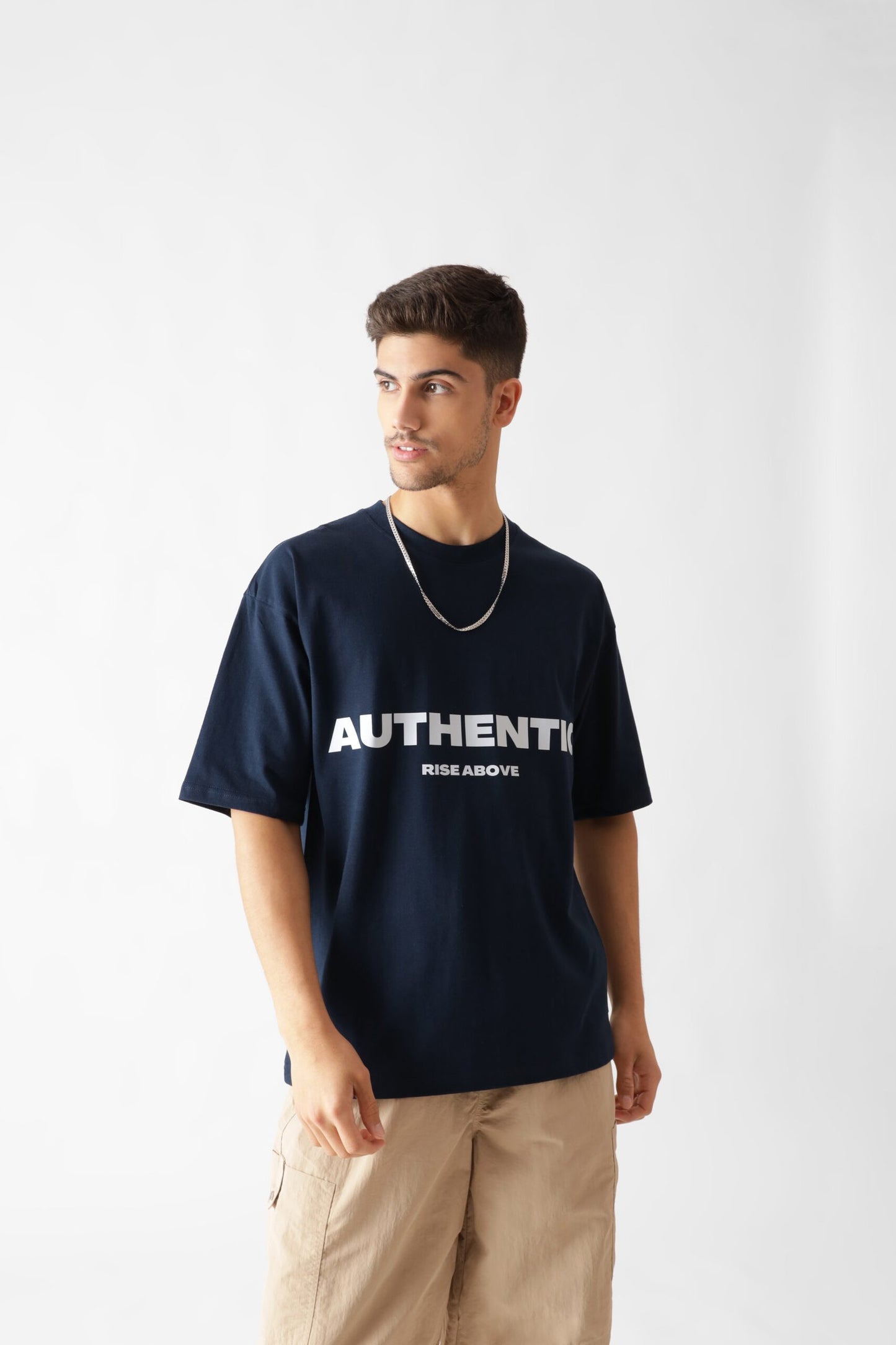 Printed Oversized Tshirt in Navy Blue