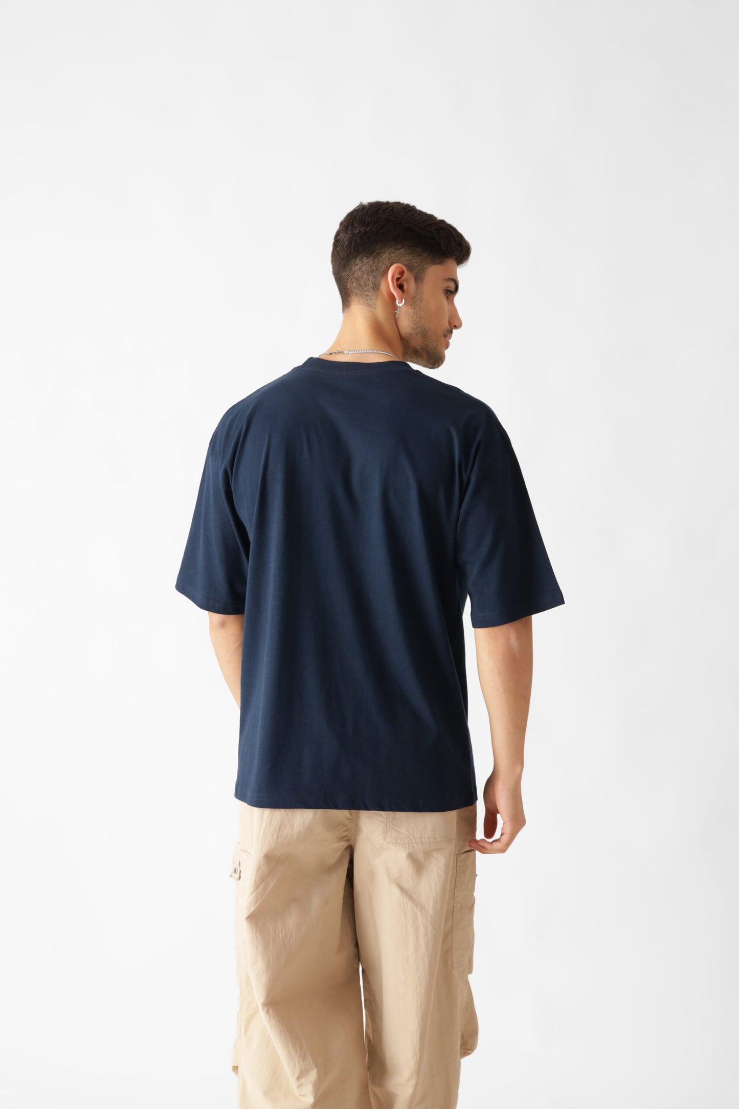 Printed Oversized Tshirt in Navy Blue