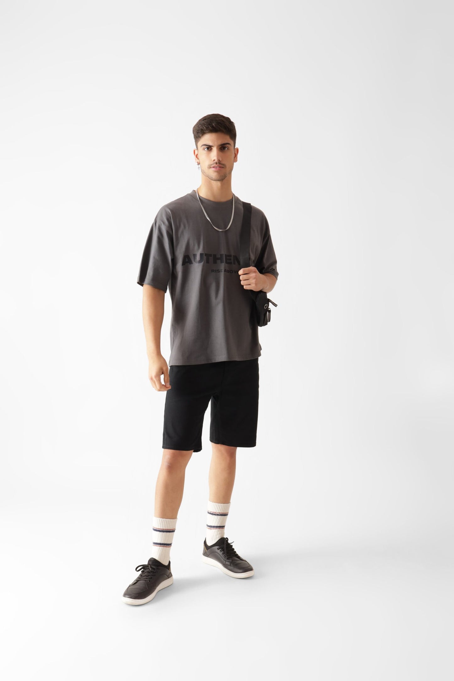 Printed Oversized Tshirt in Grey