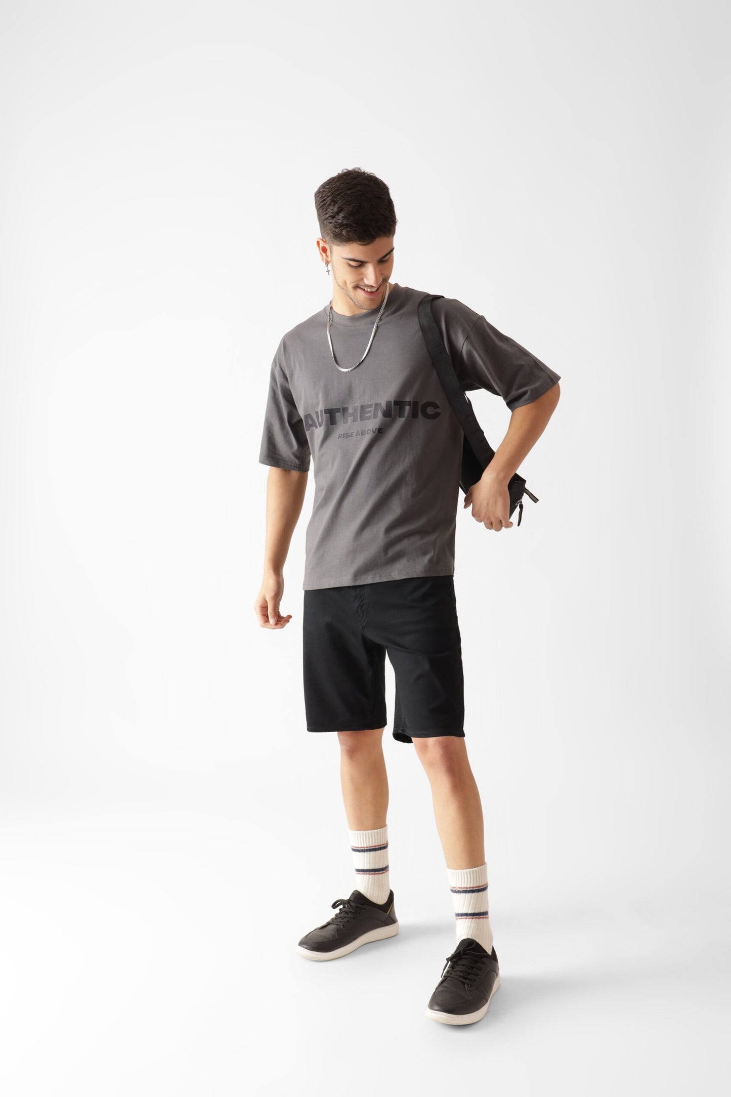 Printed Oversized Tshirt in Grey