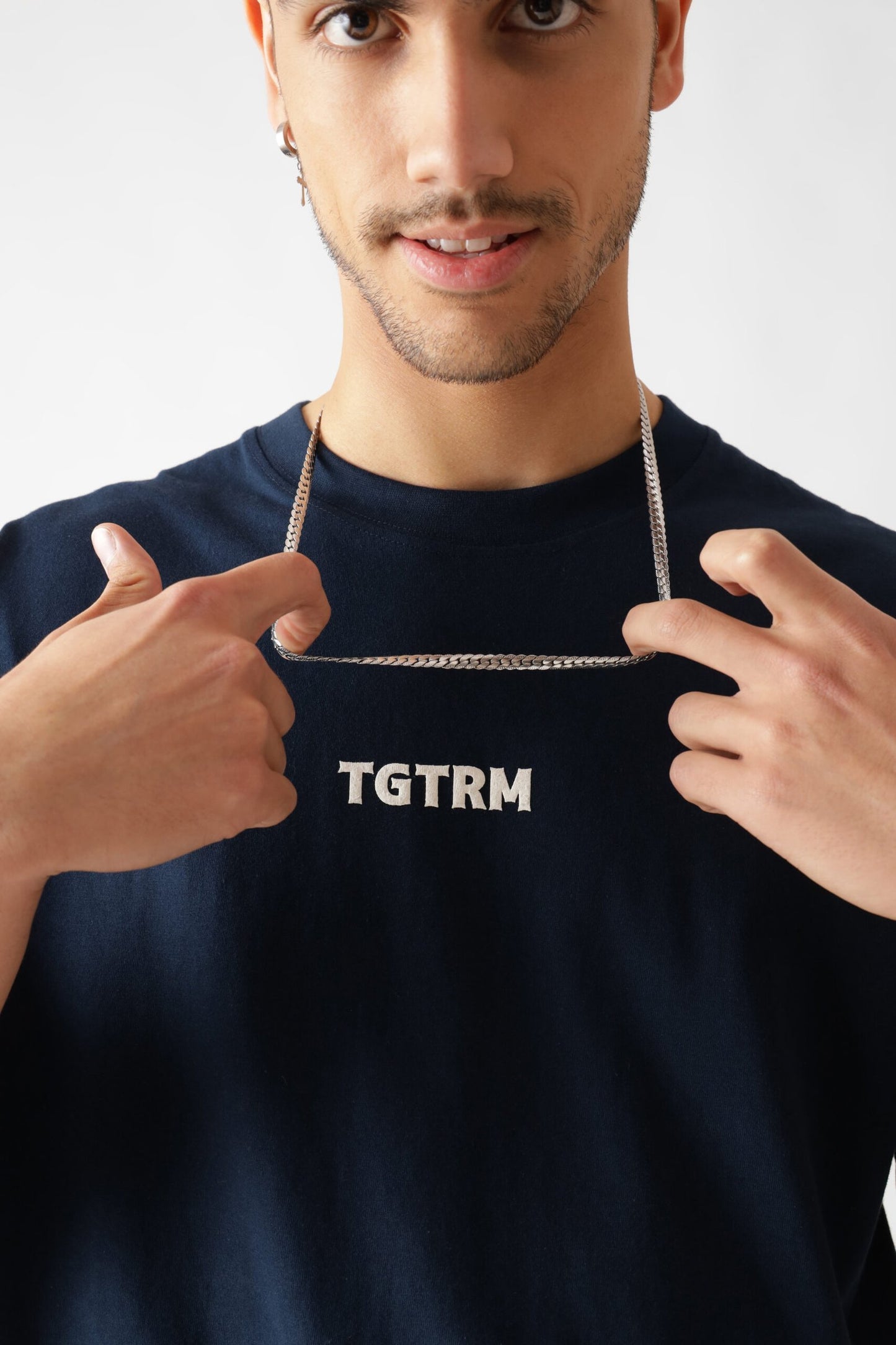 Printed Oversized Tshirt in Navy Blue