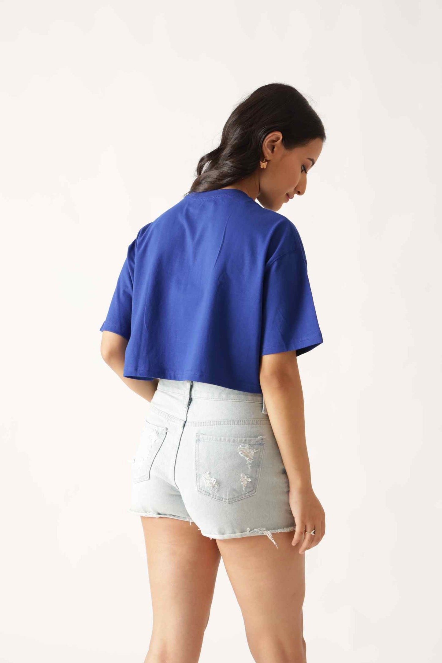 Royal Blue Oversize Crop Top
