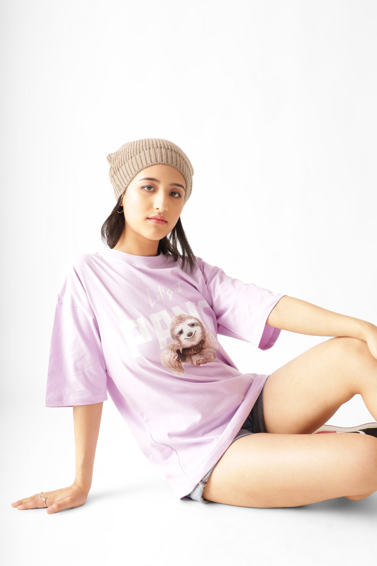 Printed Oversized Tshirt in Lavender