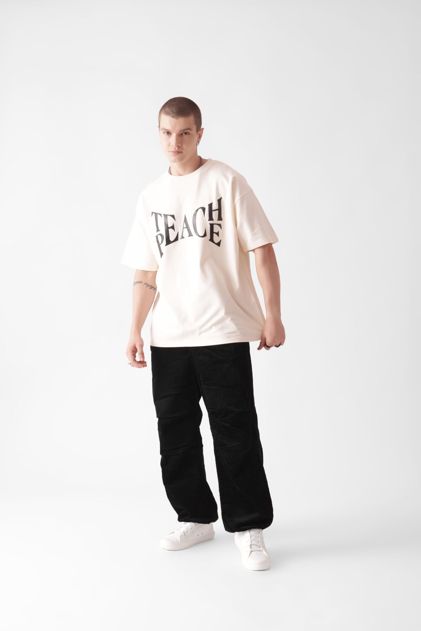 Cream Heavyweight Oversized T-Shirt