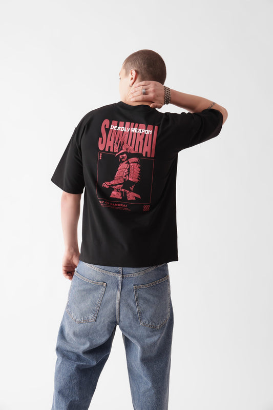 Black Heavyweight Oversized T-shirt(Anime)