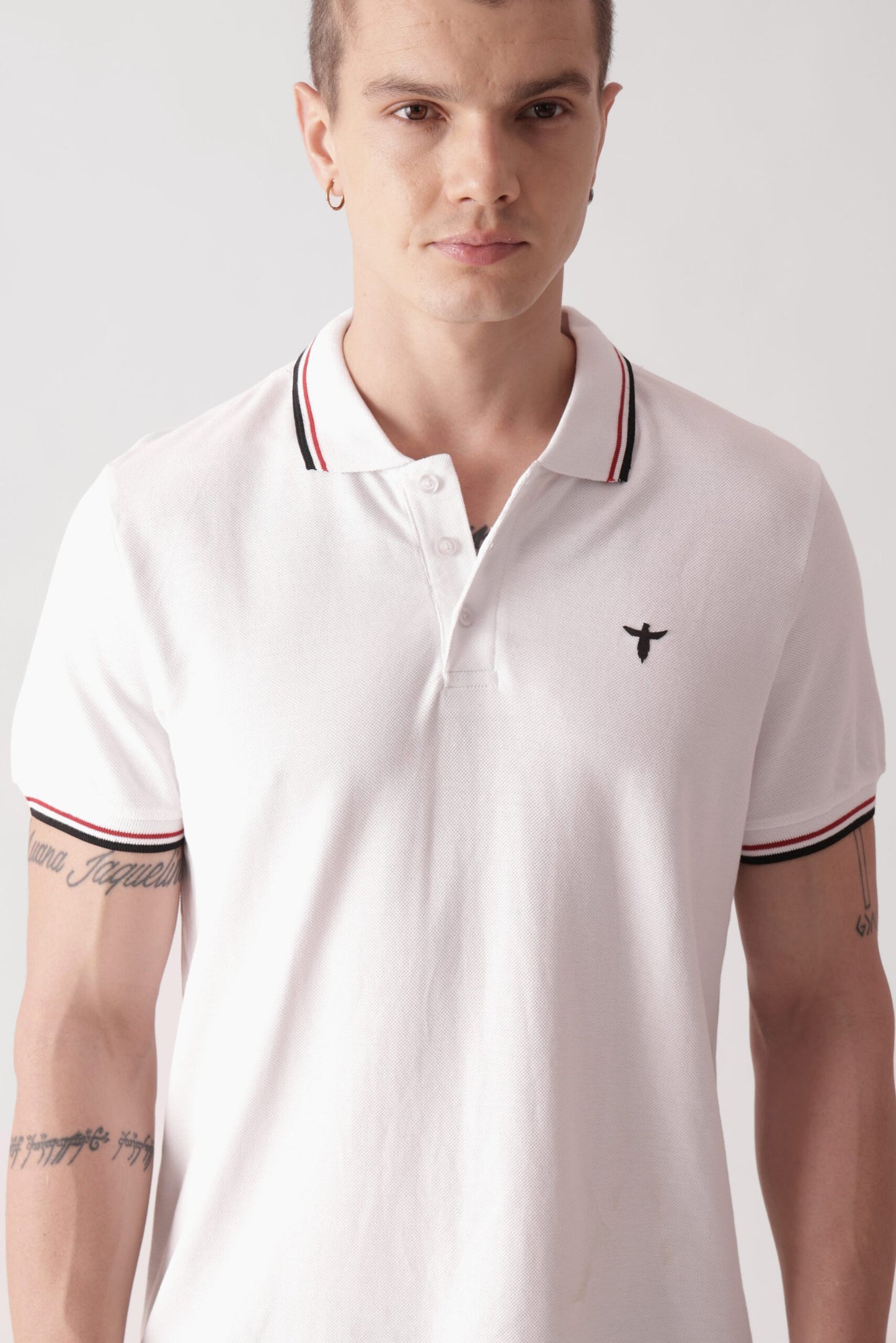 Plain White Twin-Tipped Polo Shirt