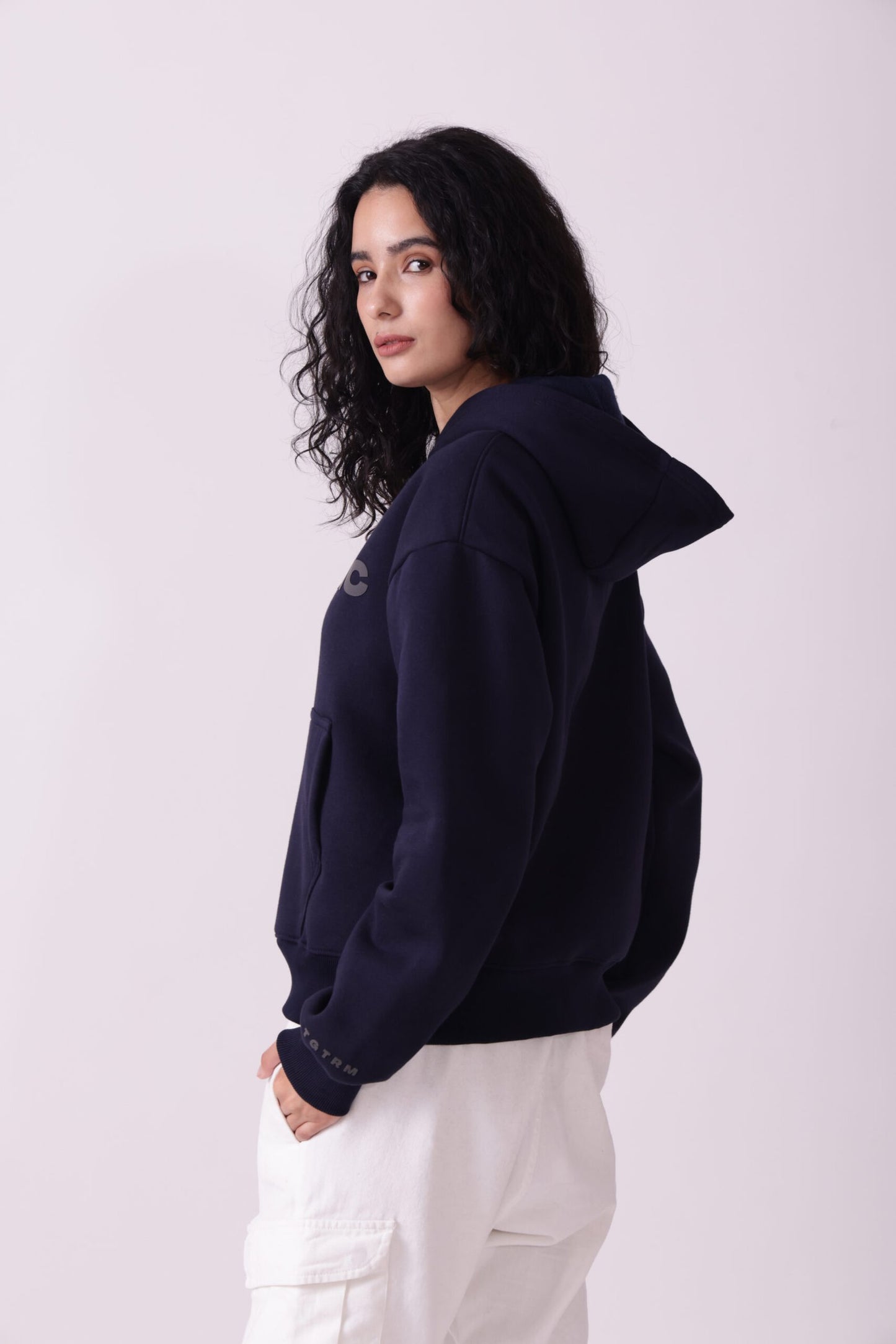 Navy Blue Oversized Hoodie for Women