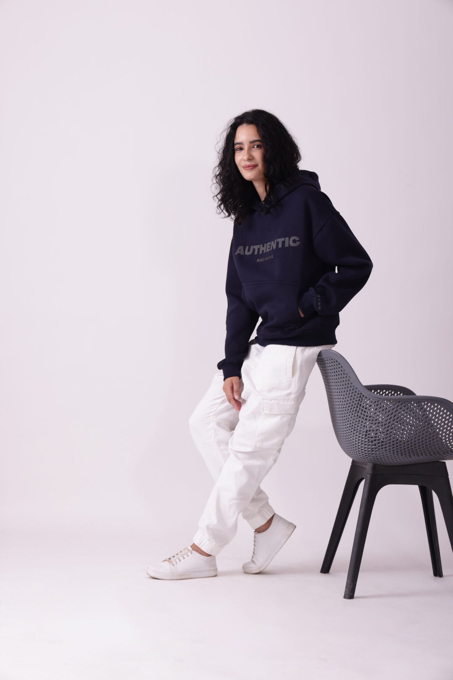 Navy Blue Oversized Hoodie for Women