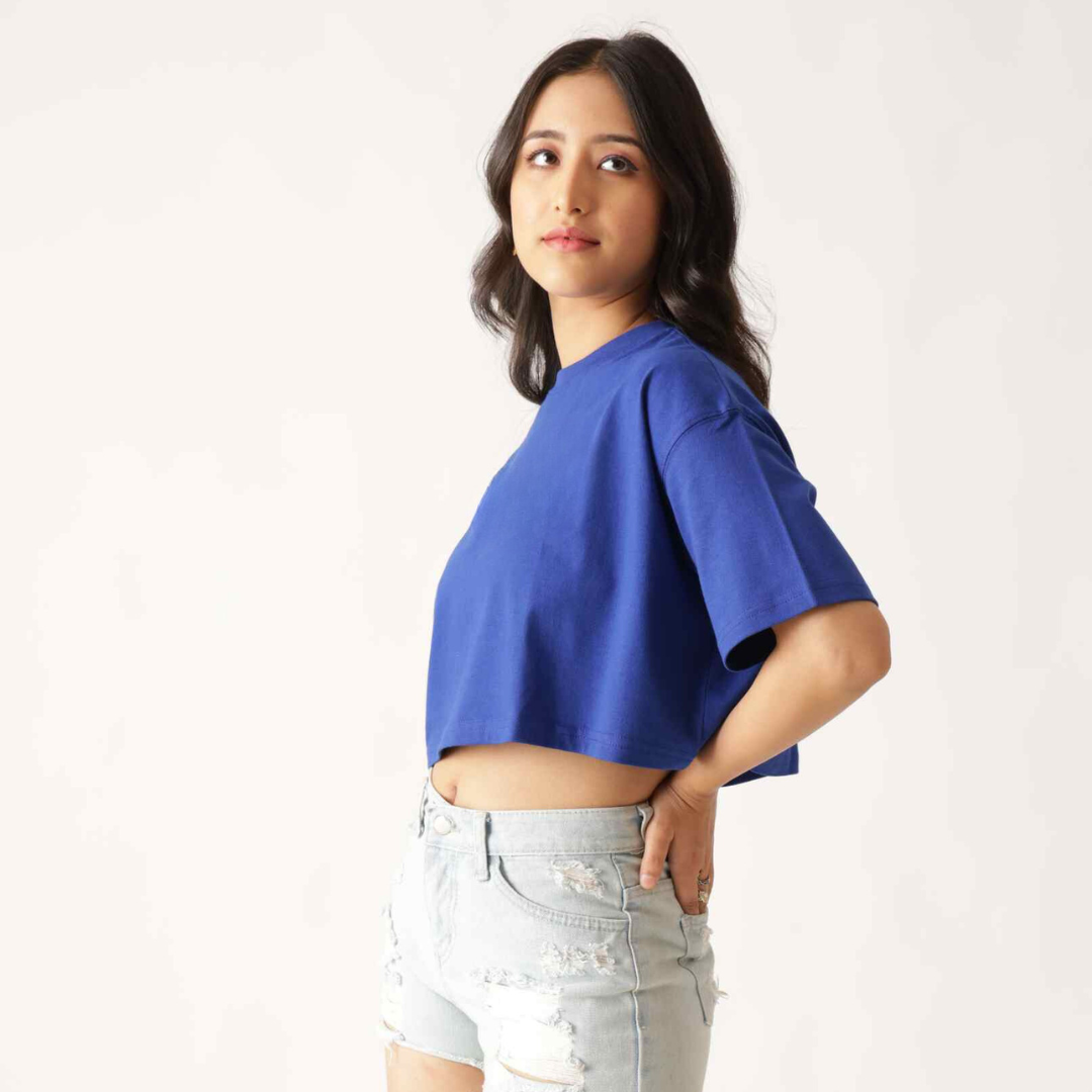 Royal Blue Oversize Crop Top