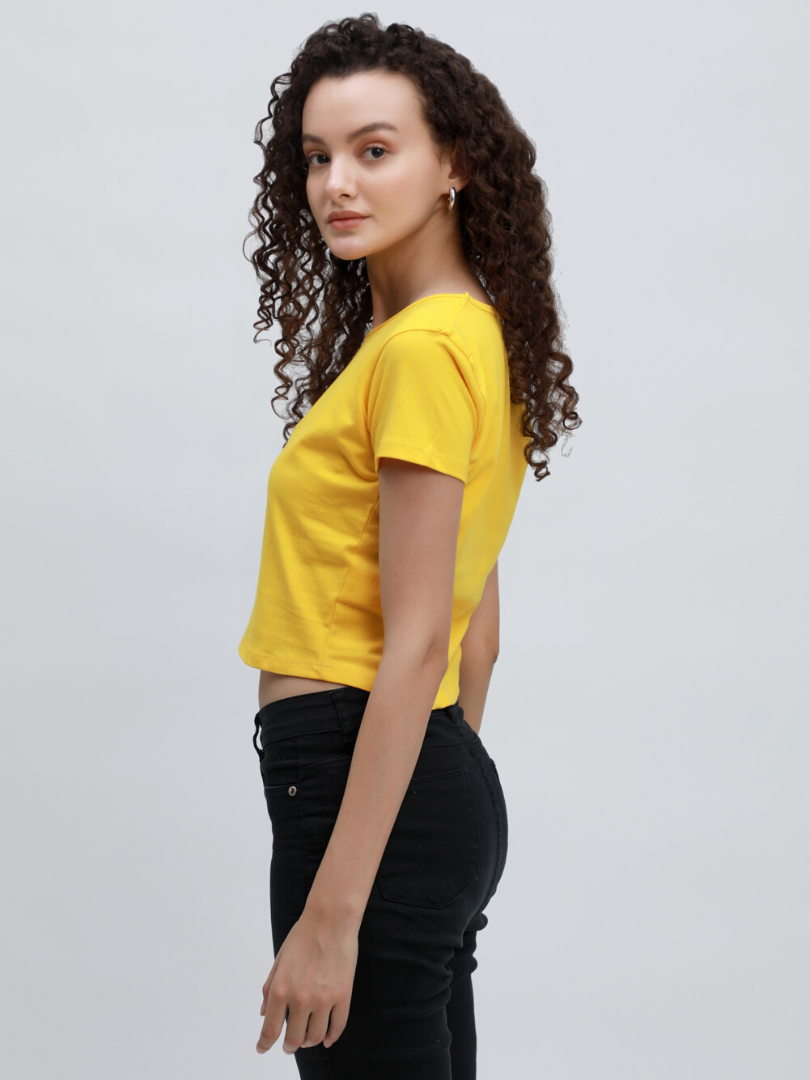 Plain Yellow Crop Top