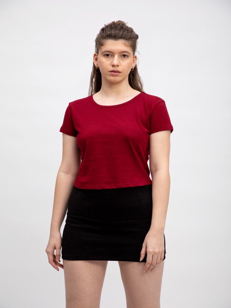Plain Maroon Crop Top