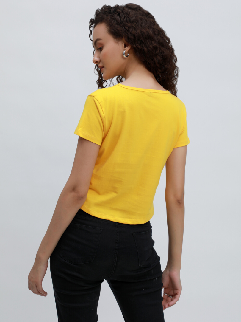 Plain Yellow Crop Top