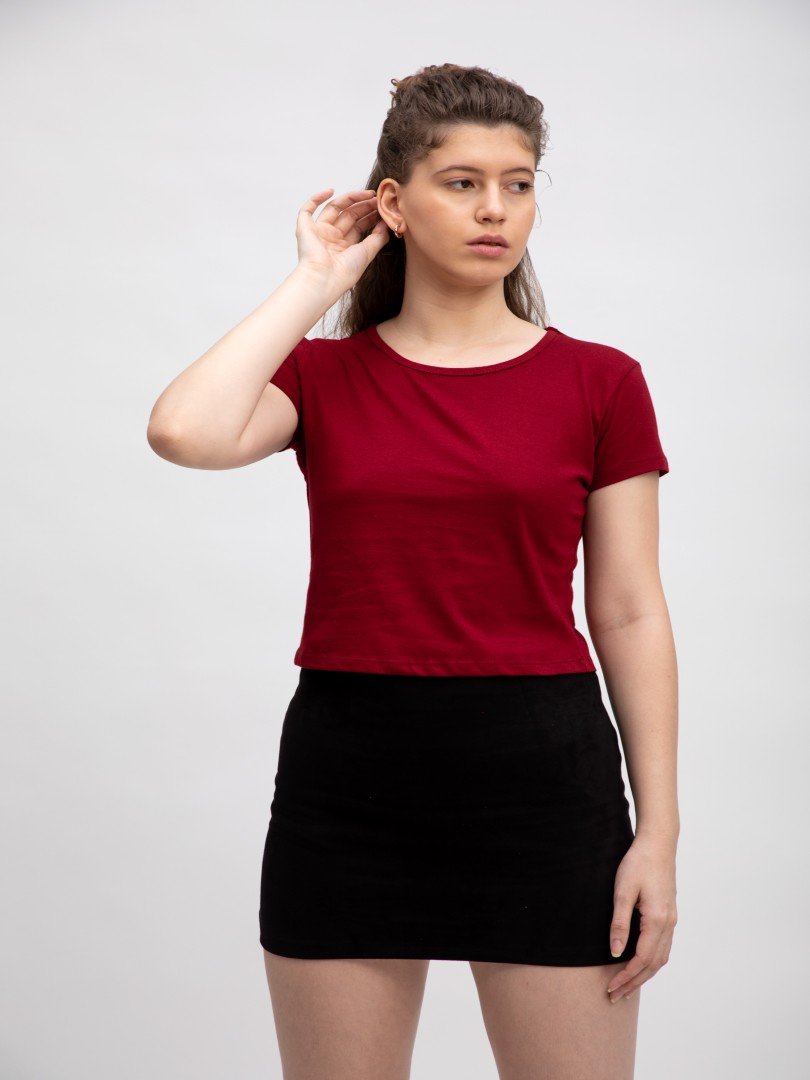 Plain Maroon Crop Top