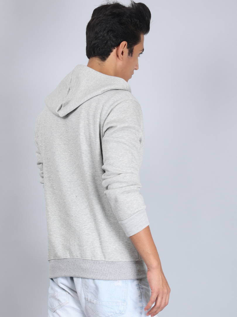 Grey Zipper Hoodie for Men