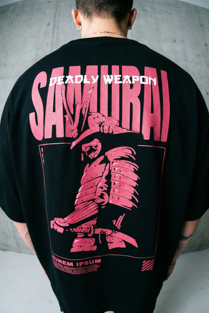 Black Heavyweight Oversized T-shirt(Anime)