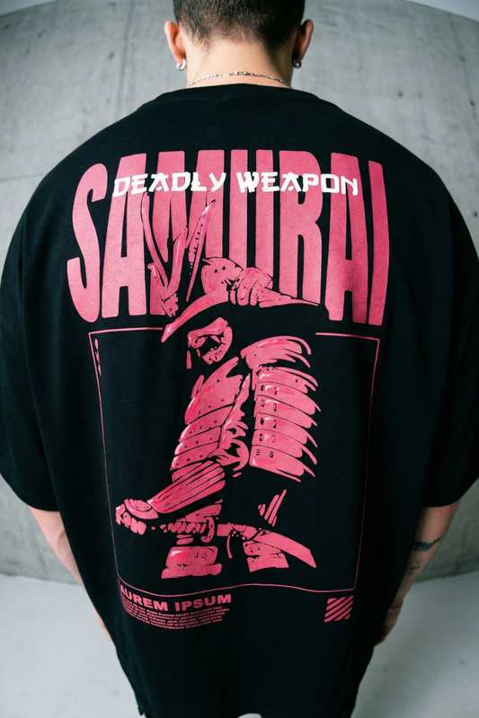 Black Heavyweight Oversized T-shirt(Anime)