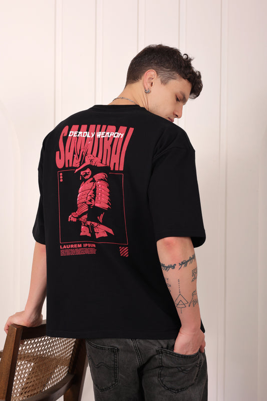 Black Heavyweight Oversized T-shirt(Anime)