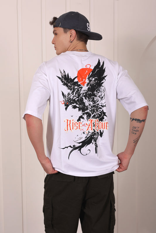 Phoenix White Oversized Printed T-shirt