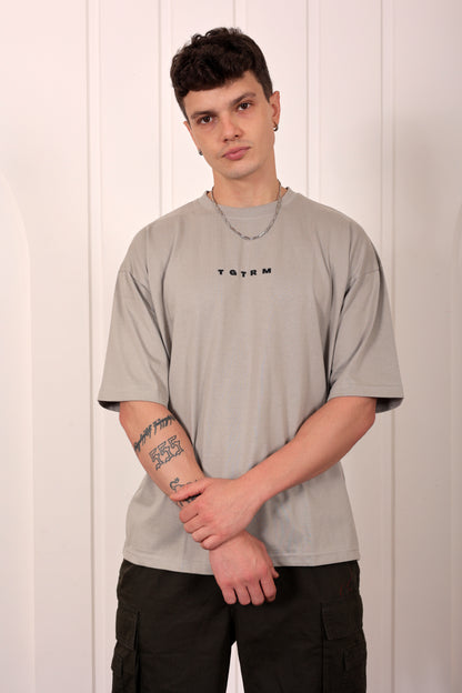 Predator Grey Oversized Printed T-shirt