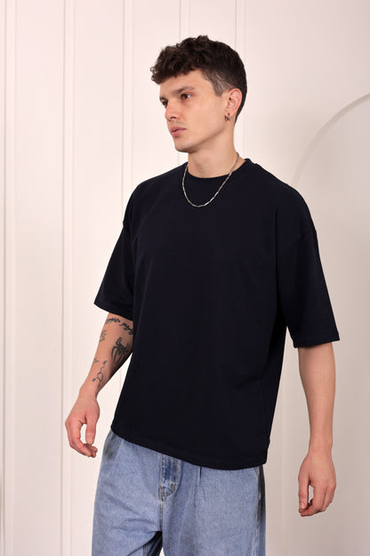 Premium Navy Blue Oversized Jersey T-shirt