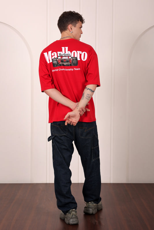 Malboro Red Oversized Printed T-shirt