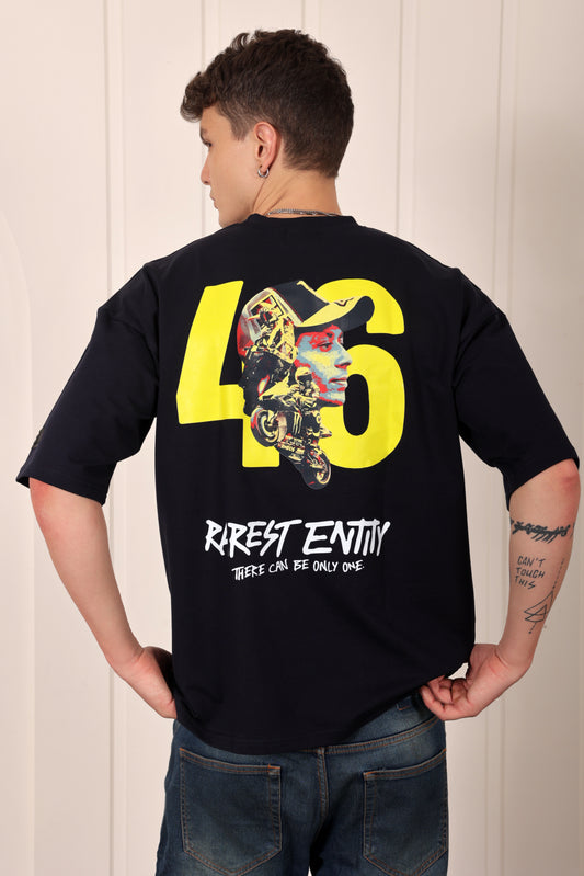 Valentino Rossi Black Oversized Printed T-shirt